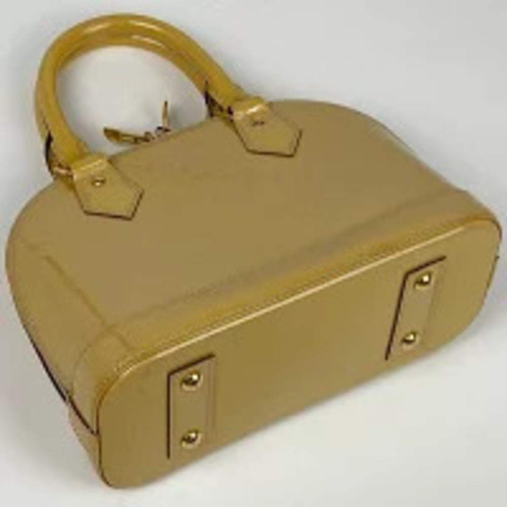 Louis Vuitton Enamel Beige Alma Handbag Dune Monogram Vernis Shoulder Bag